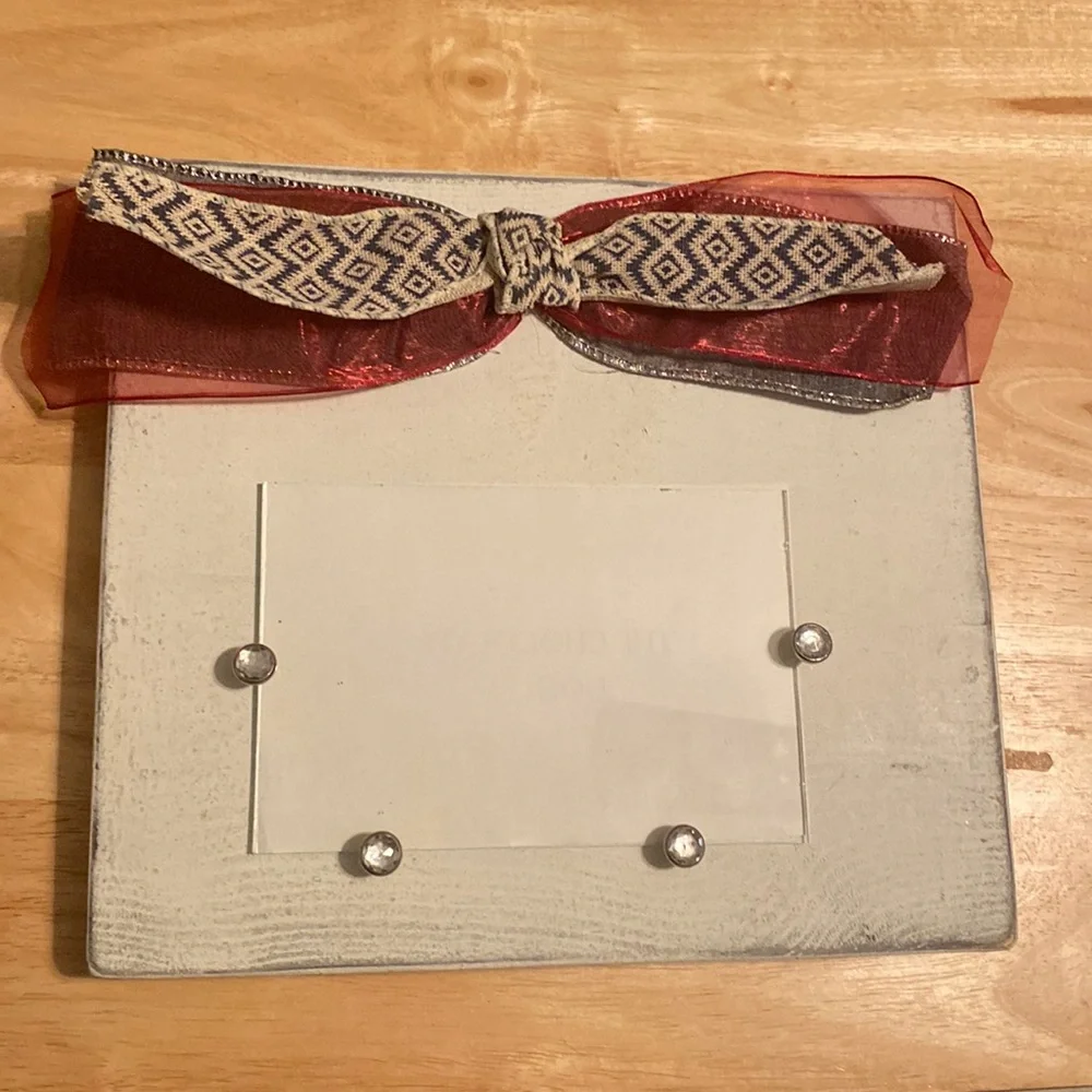 Wooden Rustic Decorative Picture Frame with Bow